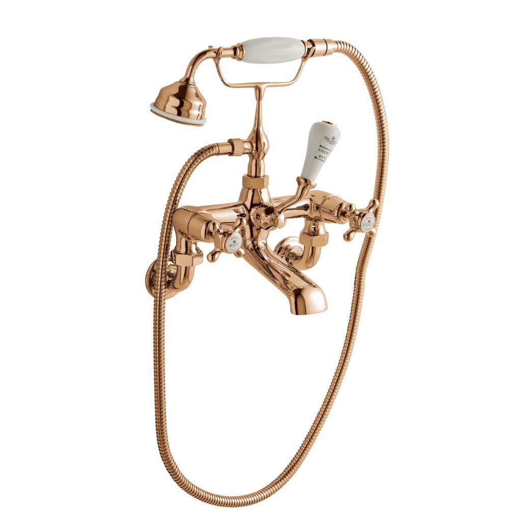 BC Designs Victrion Crosshead Copper Wall Mounted Shower Mixer Cut Out